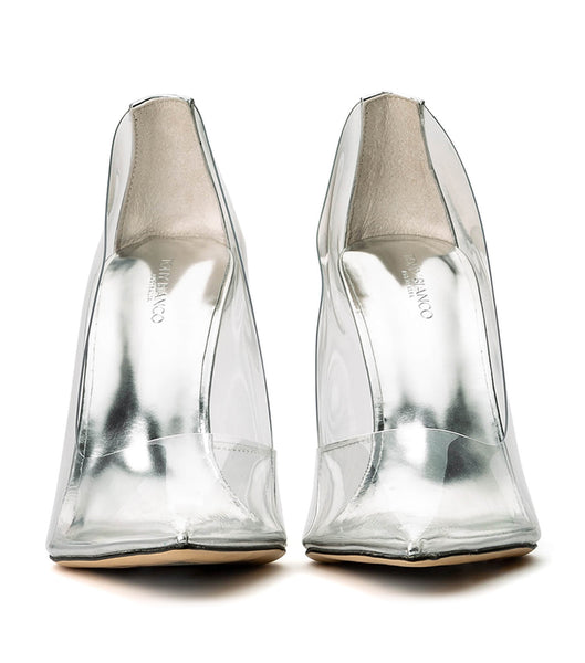 Tony Bianco Alijah Clear Vinylite/Silver 10.5cm Court Sko Sølv | LDKSX61114