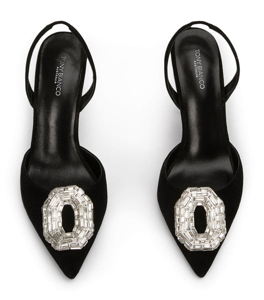 Tony Bianco Arma Black Ruskind 10.5cm Bling hæle Sort | GDKEC62318