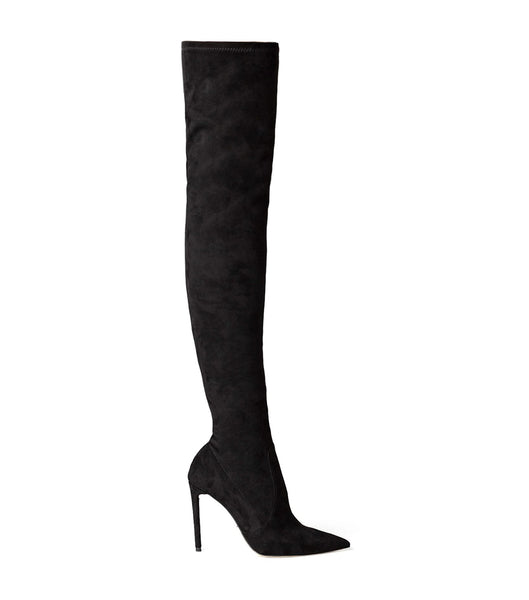 Tony Bianco Avah Black Stretch Ruskind 10.5cm Stretch støvler Sort | FDKHY93596