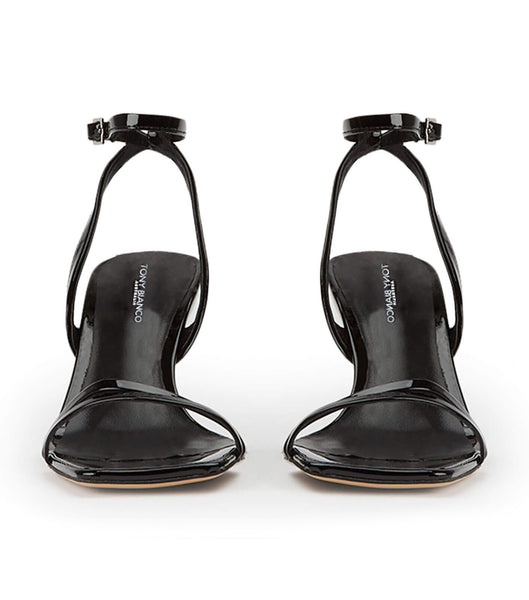 Tony Bianco Camelia Black Lak 8.5cm Stilethæle Sort | EDKVG64440