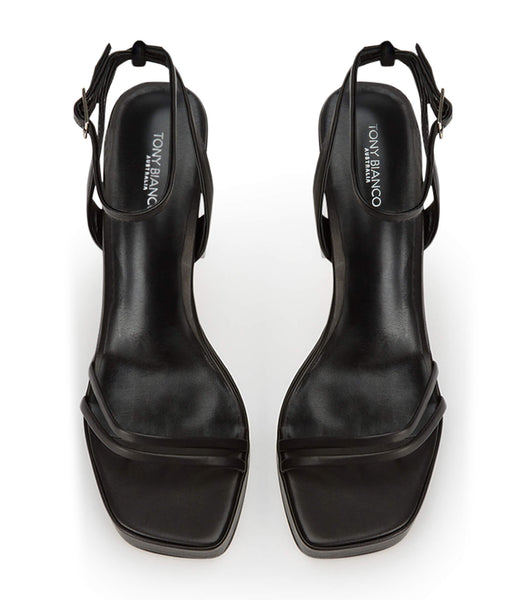 Tony Bianco Dandy Black Como 11.5cm Blokhæl Sort | LDKSX20435
