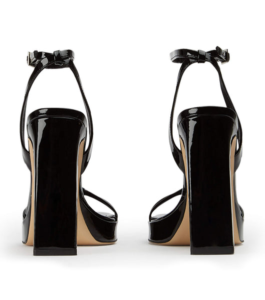 Tony Bianco Dandy Black Lak 11.5cm Platform Sko Sort | ADKDF58484