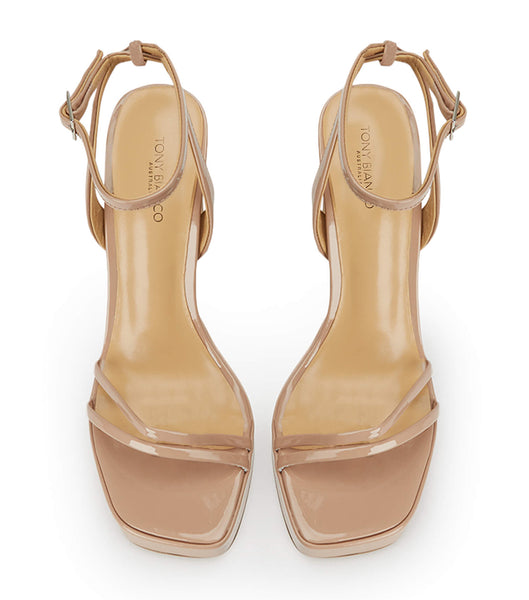Tony Bianco Dandy Coco Lak 11.5cm Strappy hæle Beige | DDKVO95254