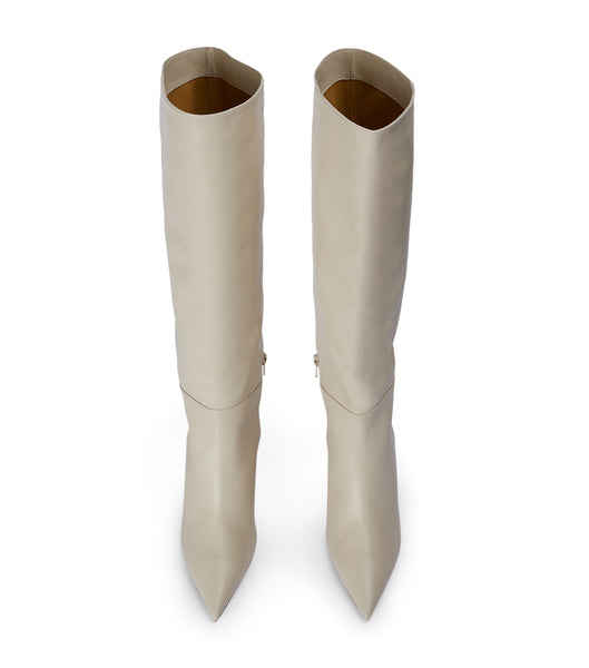 Tony Bianco Drake Vanilla Capretto 9.5cm Knæhøje støvler Lysegul | QDKWA22266