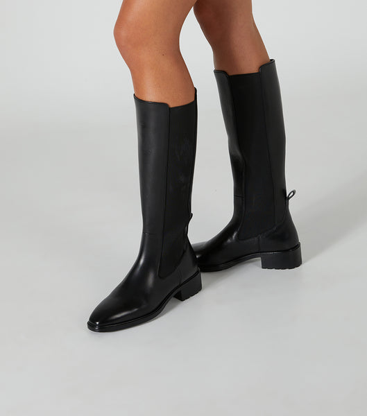 Tony Bianco Emrata Black Como 4cm Mid Calf Støvler Sort | YDKGT20693