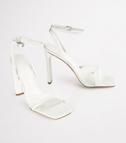 Tony Bianco Fiance Milk Capretto 11cm Brudehæle Hvide | DKCIF48502