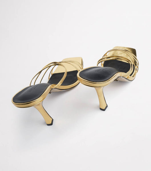 Tony Bianco Foxie Gold Foil 10.5cm Brudehæle Guld | XDKGW48346