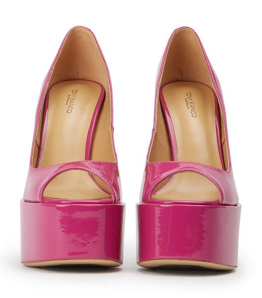 Tony Bianco Jolee Berry Lak 15cm Platform Sko Lyserød | EDKHC52169