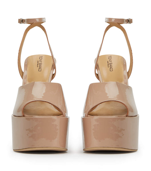 Tony Bianco Journey Coco Lak 15cm Platform Sko Beige | DKJZR86367