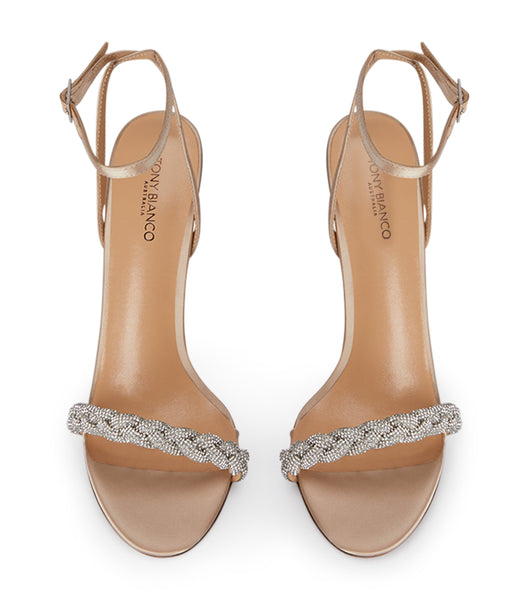 Tony Bianco Kosta Nude Satin 11cm Event hæle Beige | DKCIF28757