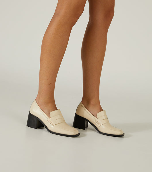 Tony Bianco Lomax Ecru Venice 6.5cm Loafers Hvide | PDKER95418