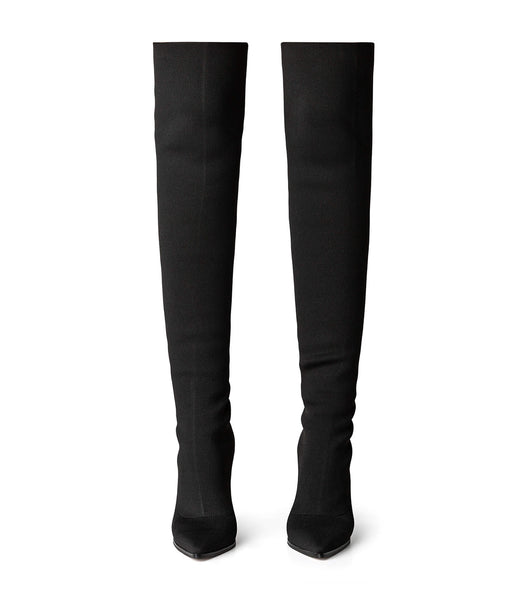 Tony Bianco Lucca Black Sock Knit 10.3cm Stretch støvler Sort | DKDFL94068