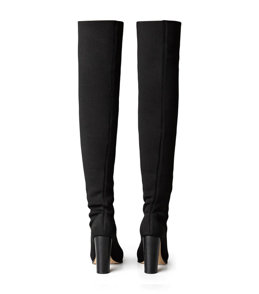 Tony Bianco Lucca Black Sock Knit 10.3cm Støvler med Hæl Sort | DKXMI93716