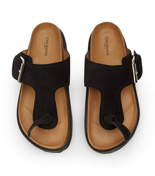 Tony Bianco Marlo Black Ruskind 3cm Sandaler Sort | ZDKNQ43601