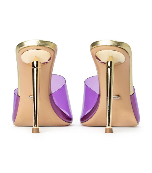 Tony Bianco Mylo Purple Vinylite/Gold 10.5cm Event hæle Lilla Guld | GDKUC93844