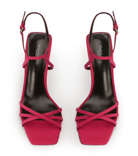 Tony Bianco Nomad Persian Crepe 10.5cm Strappy hæle Rød | ZDKMJ34278