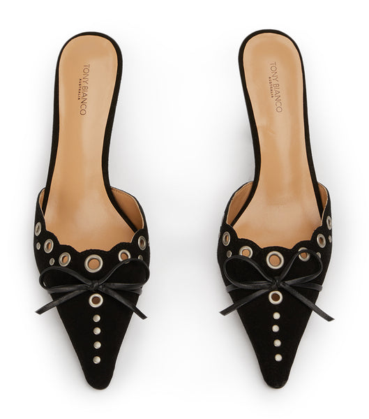 Tony Bianco Shae Black Ruskind 8cm Court Sko Sort | DKXBR31217