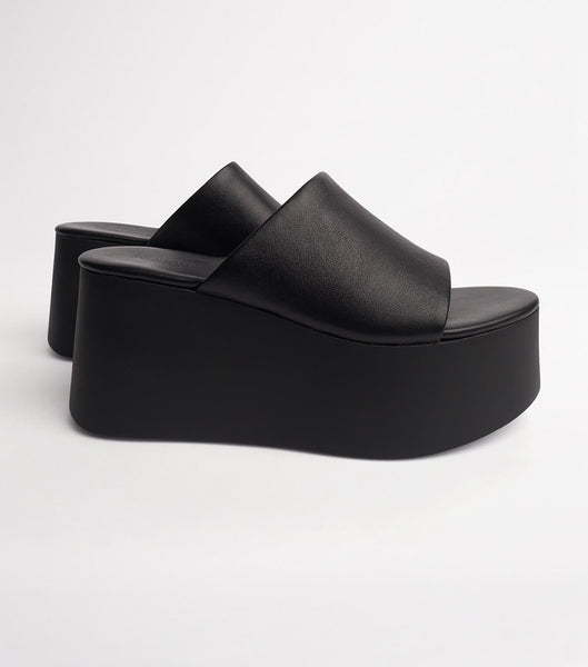 Tony Bianco Tegan Black Sheep Nappa 9.5cm Platform Sko Sort | LDKTR58300
