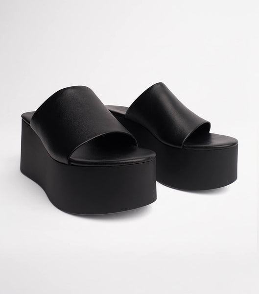 Tony Bianco Tegan Black Sheep Nappa 9.5cm Platform Sko Sort | LDKTR58300