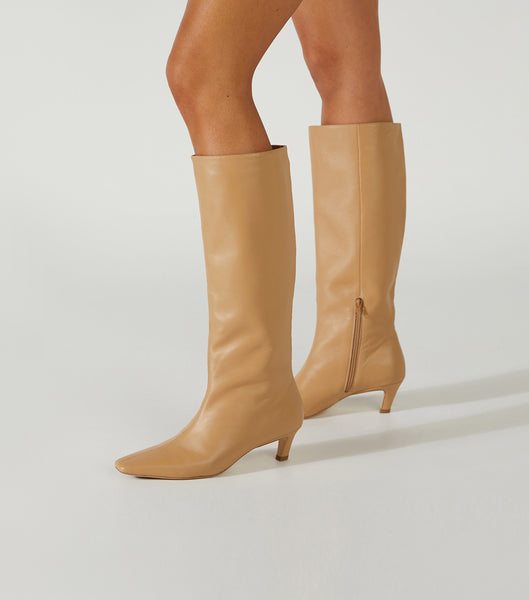 Tony Bianco Vixon Honey Nappa 5cm Mid Calf Støvler Orange | DKICD57169