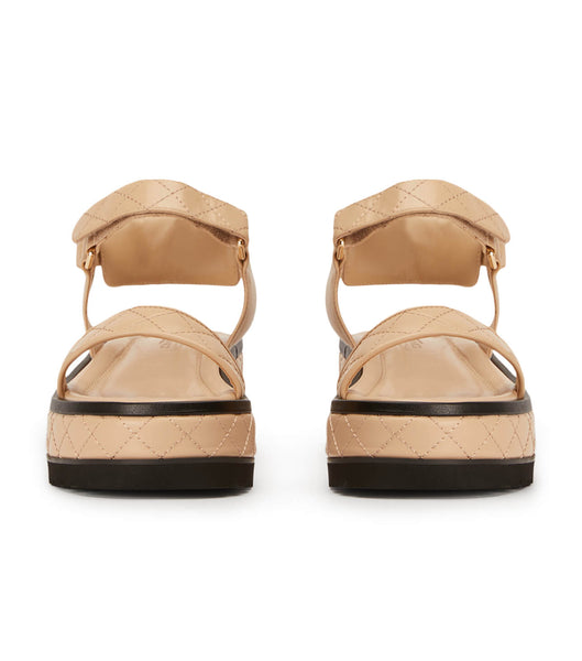 Tony Bianco Zahara Beech Nappa 6cm Flade Sandaler Beige | QDKWA54166