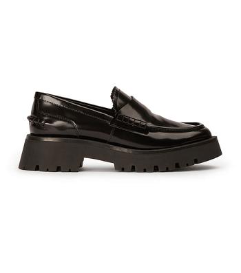 Tony Bianco Brooklyn Black Hi Shine 4.5cm Loafers Sort | DKICD46530