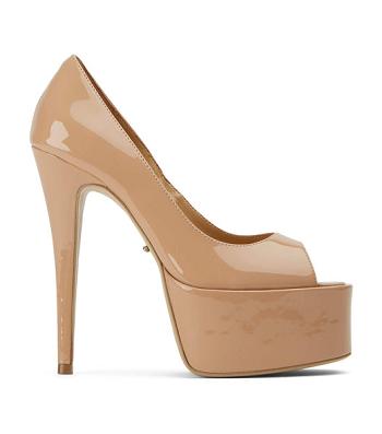 Tony Bianco Jolee Nude Lak 15cm Stilethæle Beige | FDKHY78828