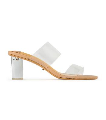 Tony Bianco Sabelle Clear Vynalite/Skin Capretto 6.5cm Lave hæle Hudfarvet | DKZDE51580