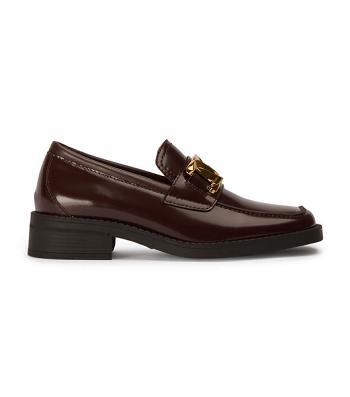 Tony Bianco Tia Vino Hi Shine 4cm Loafers Chokolade | LDKTR54151